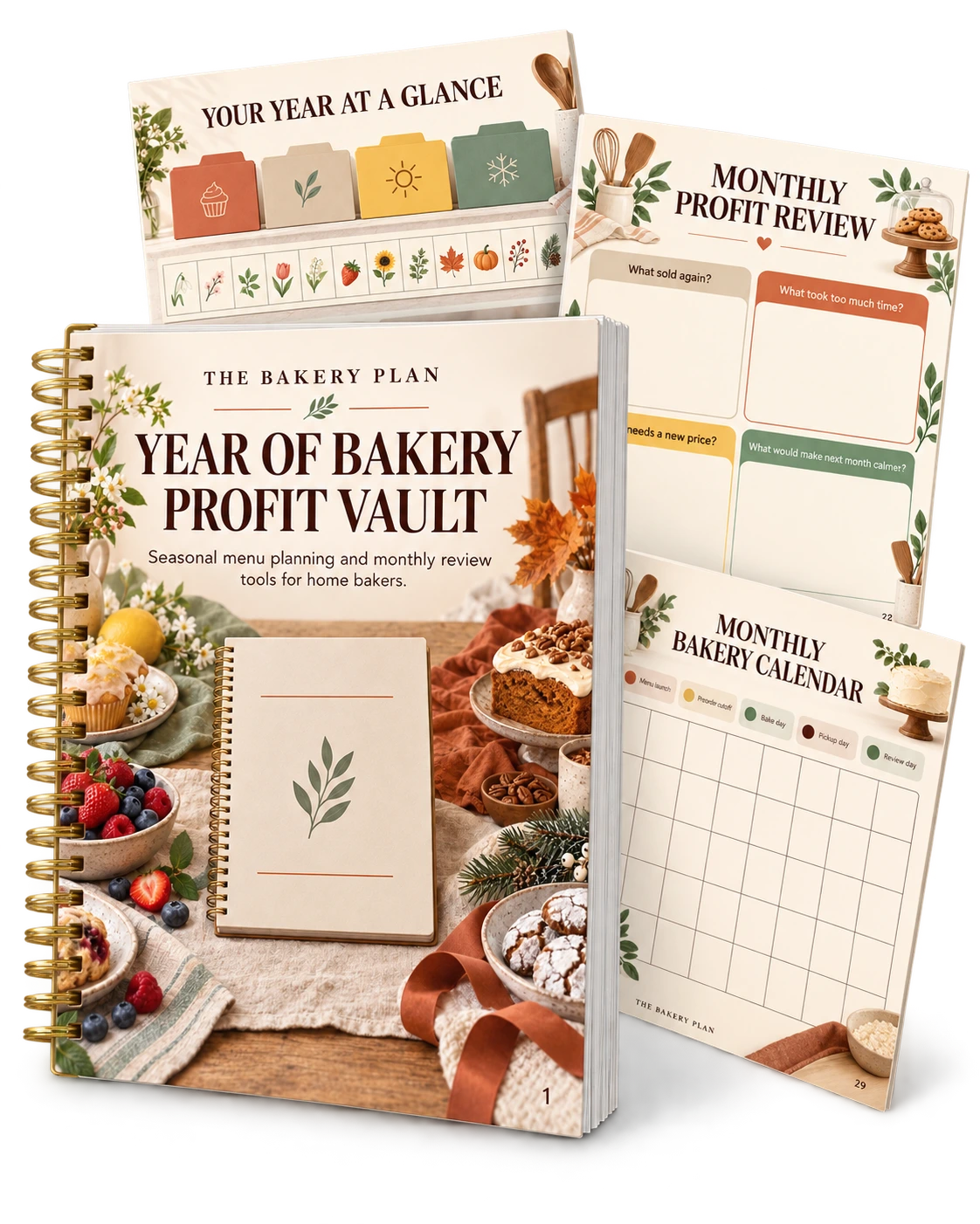 Year of Bakery Profit Vault with a selection of its planning and review pages